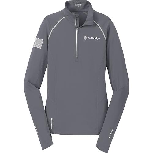 OGIO® Women's Nexus 1/4-Zip Pullover with American Flag -12 Piece Minimum Order